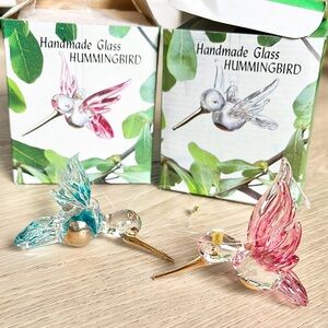 Handmade Glass Hummingbird Figurines Hanging Ornaments Christmas